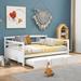 Red Barrel Studio® Bosco Full Solid Wood Daybed w/ Trundle Wood in White, Size 34.0 H x 57.0 W x 78.6 D in | Wayfair