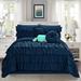 House of Hampton® Akber Microfiber Comforter Set Microfiber in Blue/Navy | Queen Comforter + 9 Additional Pieces | Wayfair