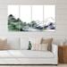 East Urban Home Winter Dark Blue Mountain Landscape w/ Trees III - 4 Piece Wrapped Canvas Painting Print Set Canvas, in Gray/Green/White | Wayfair