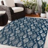 Blue/Navy 48 x 0.08 in Area Rug - Dakota Fields Cirillo Floral Navy Indoor/Outdoor Area Rug Polyester | 48 W x 0.08 D in | Wayfair