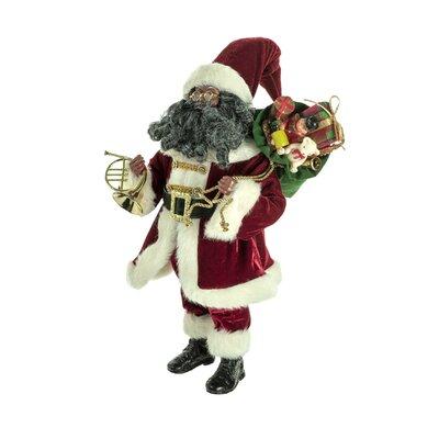 The Holiday Aisle® Red Standing African American Santa | 18 H x 10 W x 8 D in | Wayfair 1A0143E33F004EF491B76ECB5D28B11B