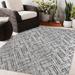 Black/White 108 x 0.08 in Area Rug - Dakota Fields Chewelah Abstract Charcoal/White Indoor/Outdoor Area Rug Polyester | 108 W x 0.08 D in | Wayfair