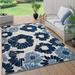 Navy/White Rectangle 5' x 7' Area Rug - Andover Mills™ Alvis Floral Indoor & Outdoor Area Rug 60.0 x 0.23 in blue/white, Polypropylene | Wayfair