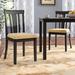 Lark Manor™ Alexa-Mae Solid Wood Slat Back Side Chair in Black Wood/Upholstered/Fabric in Black/Brown | 36 H x 18 W x 20 D in | Wayfair