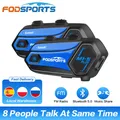 Fodsports 2pcs M1-S Plus Casque d'interphone de moto sans fil Bluetooth Intercom Headset 8 Rider BT