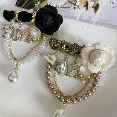 Broches de camélia vintage pour femmes broche de fleur de perle de luxe broches JOPins pour