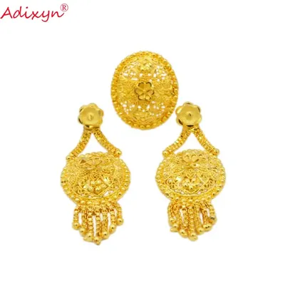 Adixyn-Bague/boucle d'oreille à pampilles en or pour femmes/filles bijoux arabes/éthiopiens