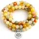 Bracelet en perles de topaze pour hommes et femmes pierre naturelle collier Mala 108 brin de 8mm