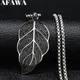 Collier chaîne en acier inoxydable 2023 feuilles pour femmes couleur argent pendentifs bijoux