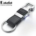 Dalaful – porte-clés en cuir pour hommes lettres personnalisées lumières lampe ouvre-bouteille