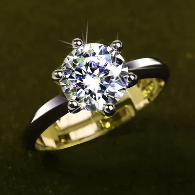 Bague en or 24 carats avec diamant de laboratoire pour hommes et femmes véritable argent regardé