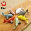 KAK boutons de tiroir pour enfants poignées en céramique en forme de poisson pour chambre d'enfants