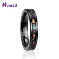 Nuncad-Bague de mariage noire opale incrustée pour homme matiques en carbure de tungstène bague de