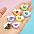 Breloques en forme de beignet en forme de cœur creux coloré artisanat de bricolage convient pour