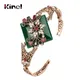 Kinel-Grand Bracelet Vert pour Femme Bijoux Vintage Documents Antiques en Or Bracelets de