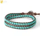 CSAlbanBracelet en cuir turquoise pour hommes et femmes tresses bohèmes faites à la main bracelets