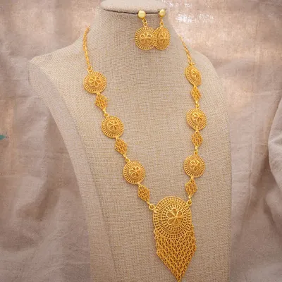 Ensemble de bijoux en or éthiopien pour femmes patients Habasha bracelets de Dubaï collier