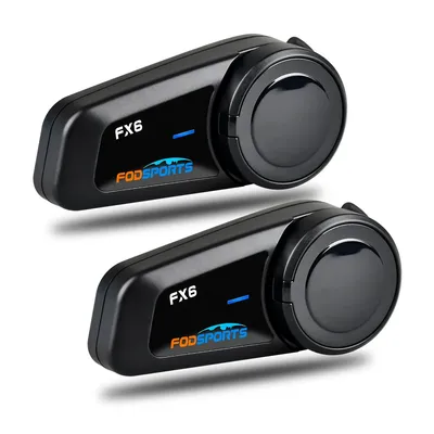 Fodsports 2 pcs FX6 Casque Interphone Casque Moto Casque Bluetooth 1000m Groupe BT 5.0 Interphone