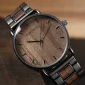 BOBO BIRD-Montre en bois zèbre pour homme montres-bracelets à quartz pour homme horloge simple