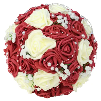 Bouquet de roses artificielles en soie pour demoiselle d'honneur, fausses fleurs en dentelle,