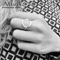 E-manco anneaux tendance en acier inoxydable pour femmes Vintage géométrique pinky anneau Dainty