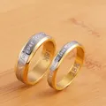 Bagues de couple coeur plaqué or 18 carats pour femmes et hommes bijoux fins fiançailles fête de