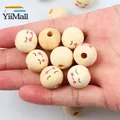 Perles en bois naturelles pour fille 10 à 20 pièces 16/18mm perles rondes pour la fabrication de