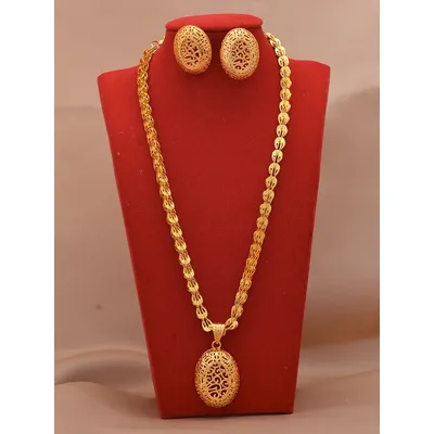 Ensembles de bijoux plaqués or 24 carats pour femmes collier de Dubaï boucles d'oreilles de luxe
