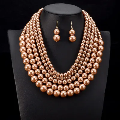 UDDEIN-Bijoux de mariage nigwin collier et pendentif en perles multicouches accessoires de mariée