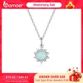 Bamoer – collier pendentif soleil opale blanche en argent Sterling 925 colliers chaîne Apollo pour