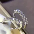 Bague en diamant de laboratoire d'éternité pour femme bijoux en argent regardé 925 matiques de