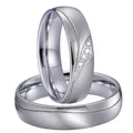 Amour mariage Alliance Couple anneaux de mariage ensemble pour hommes et femmes couleur argent bague