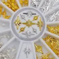 Mélange de biscuits métalliques en forme d'étoile pour Nail Art décorations de gemmes roue de
