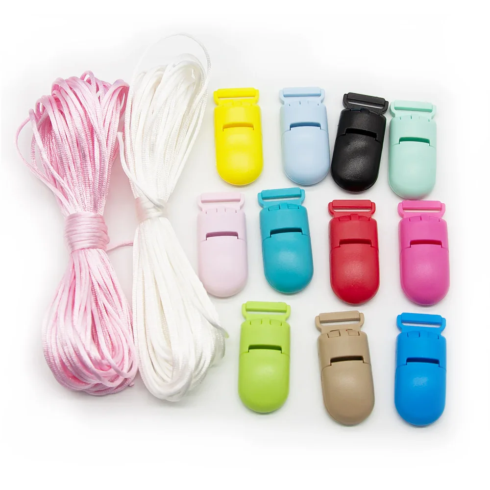 Mignon-idée en plastique Clip cordon perles de Silicone de qualité alimentaire dentition bricolage accessoires sucette chaîne sans BPA à croquer bébé produit jouet