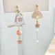 Boucles d'Oreilles en Forme de Fleur pour Femme Style Coréen Mignon Animal Etoile Lune Chaton