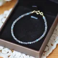 VeiJi-Bracelet Unique en Argent Sterling 925 pour Homme et Femme Labrumen Perle Spinelle Saphir