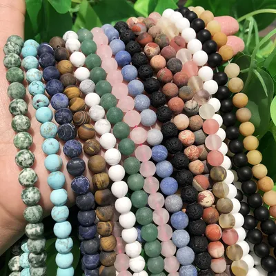 Perles en vrac pour la fabrication de bijoux 45 styles de pierres minérales naturelles mat mat