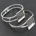 Bracelet de base plaqué argent 2 types de bracelets carrés haute qualité 25mm résultats vierges