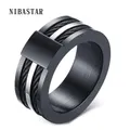 Bague noire en carbure de tungstène pour homme alliance unique 12.5mm bijoux pour travailleurs