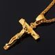 Collier croix de Jésus religieux pour hommes et femmes couleur or pendentif croix punk collier