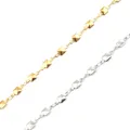 Bracelet de cheville en acier inoxydable 304 pour femmes et hommes bijoux couleur argent fleur