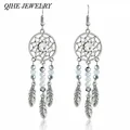 QIHE Guitar WELRY-Boucles d'oreilles Dreamcatcher Boucles d'oreilles pendantes en argent prairie