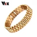 Vnox Hommes de Bracelet Or-couleur Chunky Chaîne Bracelets Bracelets En Acier Inoxydable Mâle Bijoux