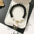 Bracelet de perles de pierre de chat chanceux pour femmes et filles bracelets simples et doux