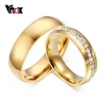 Vnox – bague de mariage couleur or pour femmes et hommes bijoux en acier inoxydable bague de