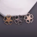 Breloques en forme de fleur pour document en or rose plaqué argent bijoux de bricolage 12 pièces