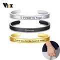 Vnox – bracelet classique personnalisé pour enfants pour garçons et filles manchette en acier