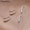 Foxanry Minimalist Silver Color Stud Boucles d’oreilles pour femmes Trendy Elegant Rose Gold Plaqué
