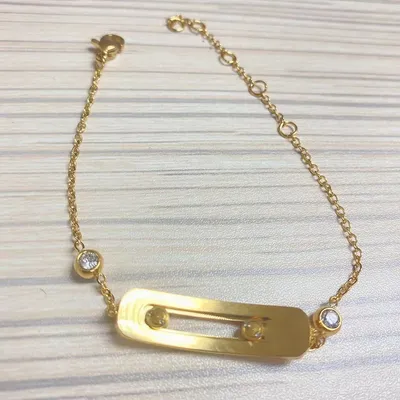 Bracelets à maillons en cristal CZ pour femmes bijoux de marque de luxe perle coulissante en or