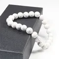 Bracelets en pierre naturelle de haute qualité Couple perles de Distance pierre de lave noire